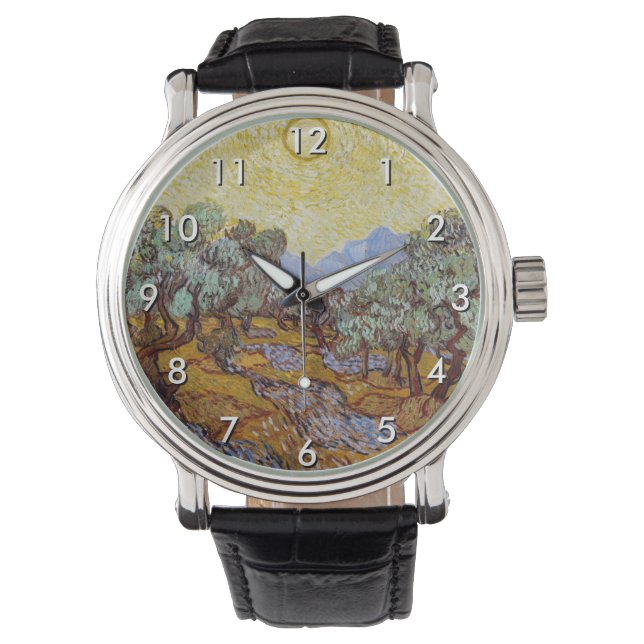 Vincent van Gogh - Olive Träd, Gult Himlar och Sol Armbandsur (Framsida)