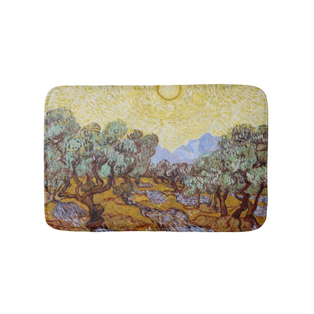Vincent van Gogh - Olive Träd, Gult Himlar och Sol Badrumsmatta (Framsidan)