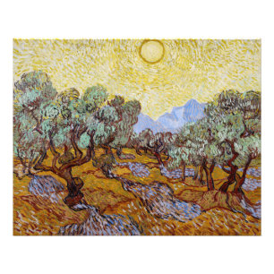 Vincent van Gogh - Olive Träd, Gult Himlar och Sol Fototryck