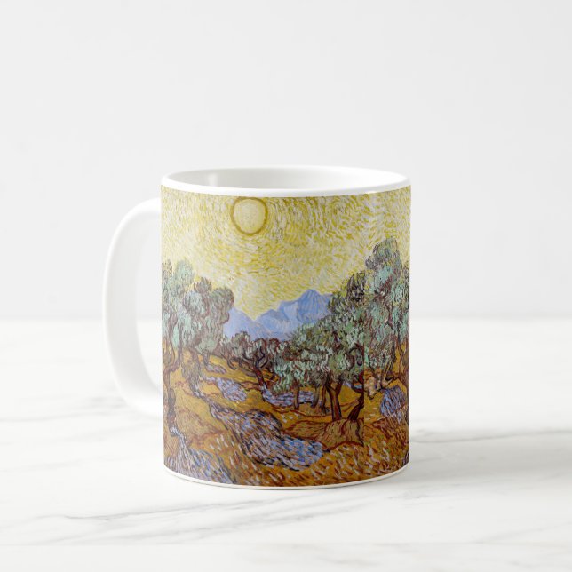Vincent van Gogh - Olive Träd, Gult Himlar och Sol Kaffemugg (Framsida vänster)