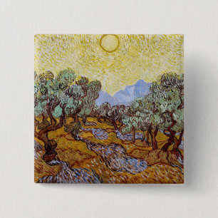Vincent van Gogh - Olive Träd, Gult Himlar och Sol Knapp