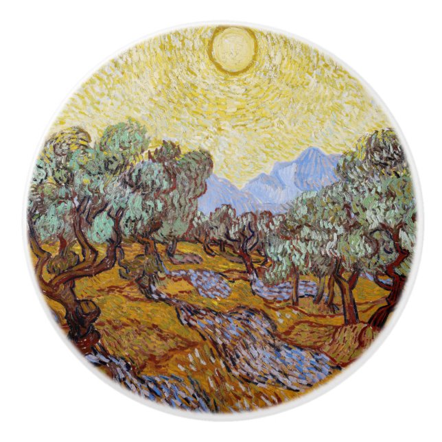 Vincent van Gogh - Olive Träd, Gult Himlar och Sol Knopp (Framsidan)