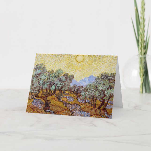 Vincent van Gogh - Olive Träd, Gult Himlar och Sol Kort (Framsida)