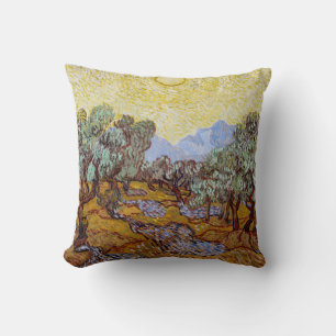 Vincent van Gogh - Olive Träd, Gult Himlar och Sol Kudde