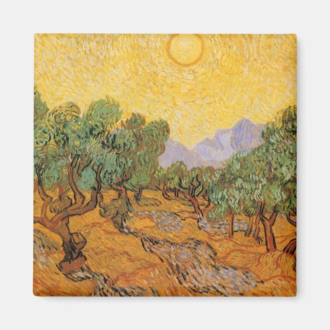 Vincent van Gogh - Olive Träd, Gult Himlar och Sol Magnet (Framsidan)