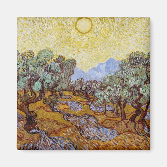 Vincent van Gogh - Olive Träd, Gult Himlar och Sol Magnet (Framsidan)