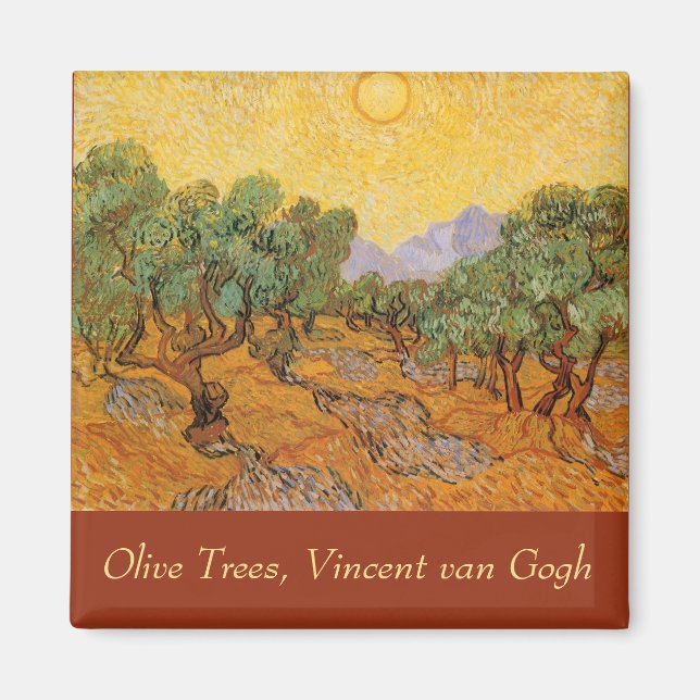 Vincent van Gogh - Olive Träd, Gult Himlar och Sol Magnet (Framsidan)
