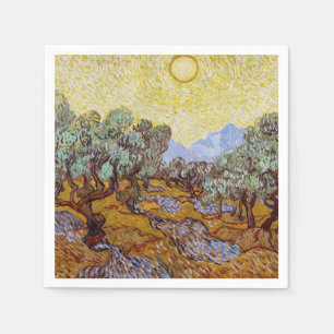 Vincent van Gogh - Olive Träd, Gult Himlar och Sol Pappersservett
