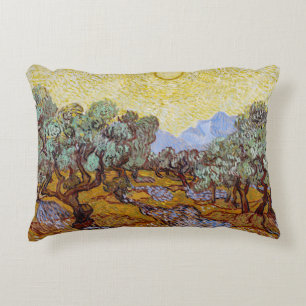 Vincent van Gogh - Olive Träd, Gult Himlar och Sol Prydnadskudde