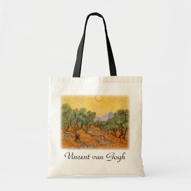 Vincent van Gogh - Olive Träd, Gult Himlar och Sol Tygkasse (Framsidan)