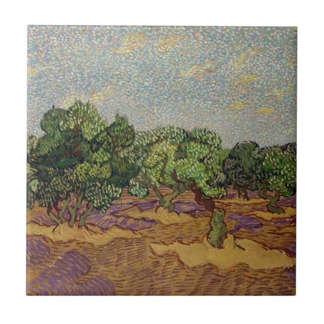 Vincent van Gogh - Olive Träd Kakelplatta (Framsidan)