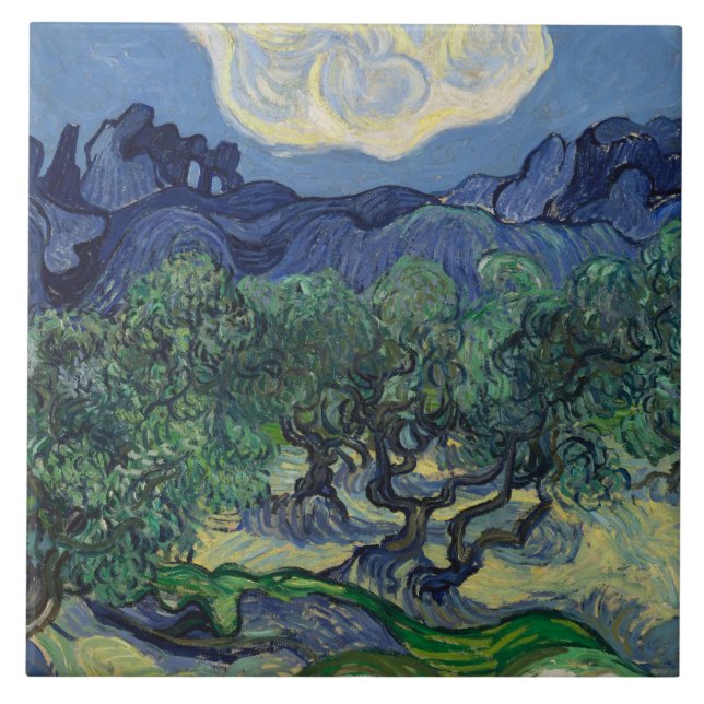 Vincent van Gogh - Olive Träd Kakelplatta (Framsidan)