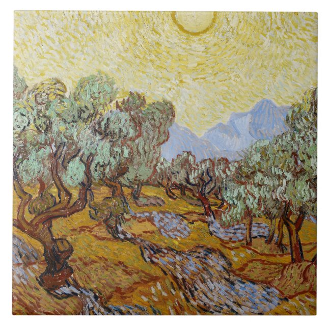 Vincent van Gogh - Olive Träd Kakelplatta (Framsidan)