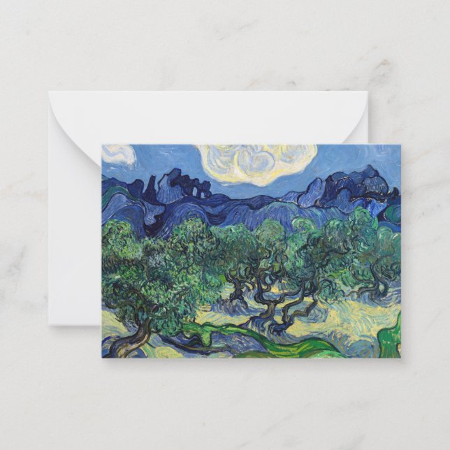 Vincent van Gogh - Olive Träd med Alpelare Anteckningskort (Framsida)
