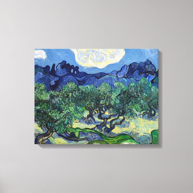 Vincent van Gogh - Olive Träd med Alpelare Canvastryck (Framsida)