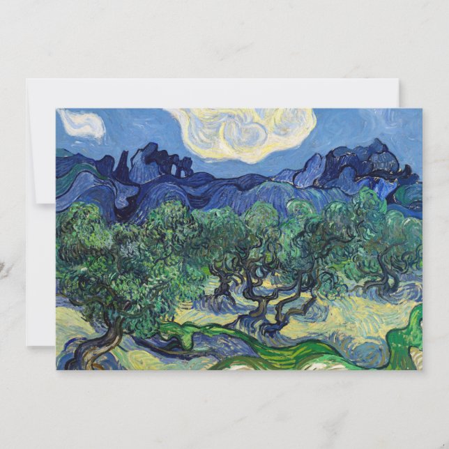 Vincent van Gogh - Olive Träd med Alpelare Inbjudningar (Framsida)