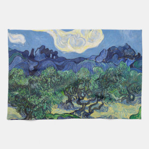 Vincent van Gogh - Olive Träd med Alpelare Kökshandduk