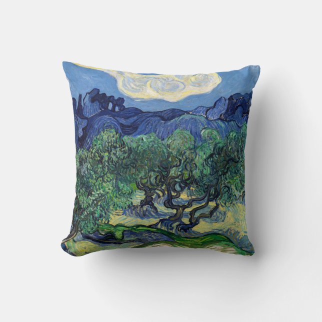 Vincent van Gogh - Olive Träd med Alpelare Kudde (Framsida)