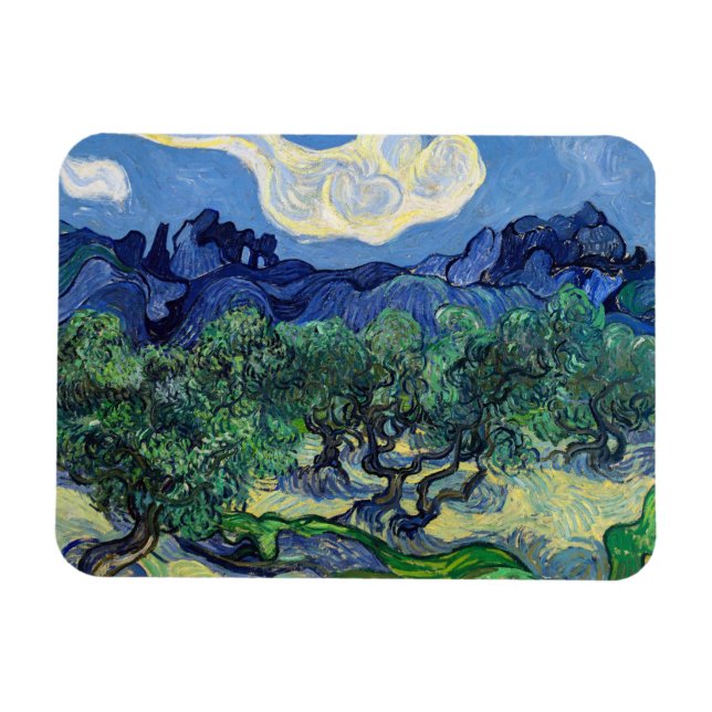 Vincent van Gogh - Olive Träd med Alpelare Magnet (Horisontell)