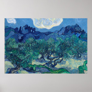 Vincent Van Gogh - Olive Träd med Alpelare Poster