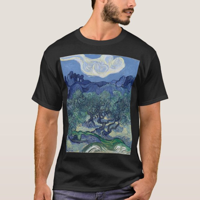 Vincent Van Gogh - Olive Träd med Alpelare T Shirt (Framsida)