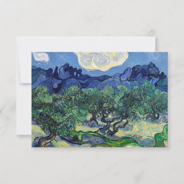 Vincent van Gogh - Olive Träd med Alpelare Tack Kort (Framsida)
