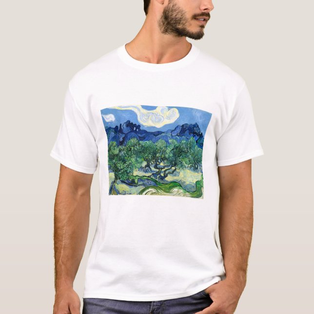 Vincent Van Gogh, Olive Träd med Alpelarna T Shirt (Framsida)