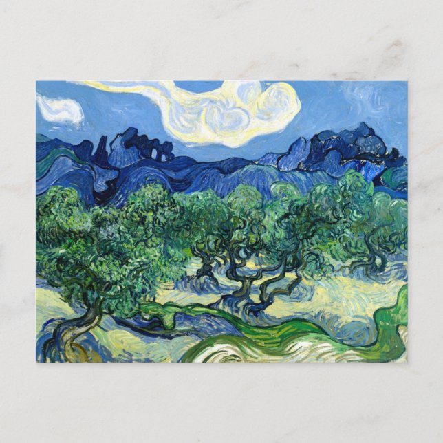 Vincent Van Gogh, Olive Träd med Alpelarna Vykort (Framsida)