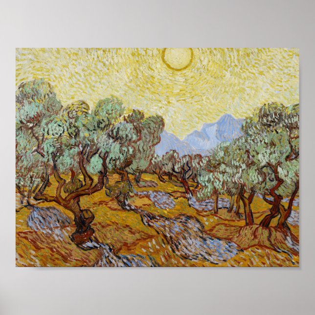 Vincent van Gogh - Olive Träd Poster (Framsidan)