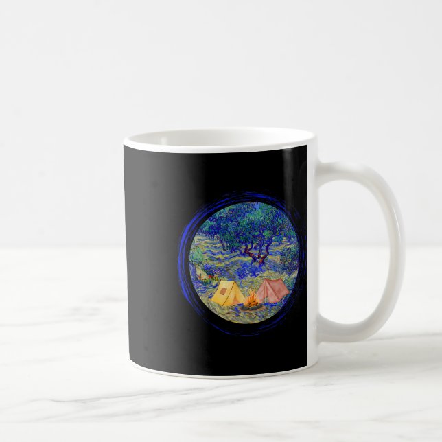 Vincent Van Gogh olivlund Camping Grafisk Fo Kaffemugg (Höger)