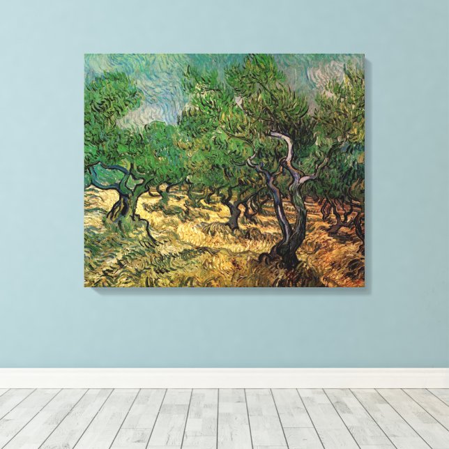 Vincent van Gogh - Olivlund Canvastryck (Insitu (trägolv))