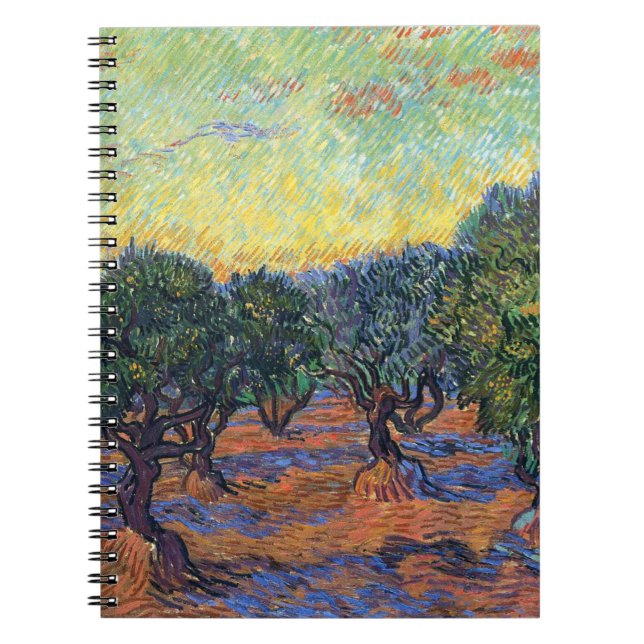 Vincent Van Gogh Olivlund Impressionism Konst Anteckningsbok Med Spiral (Framsidan)