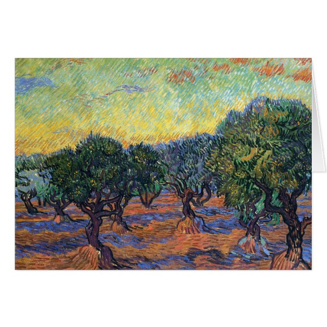 Vincent Van Gogh Olivlund Impressionism Konst Hälsningskort (Framsidan Horizontal)
