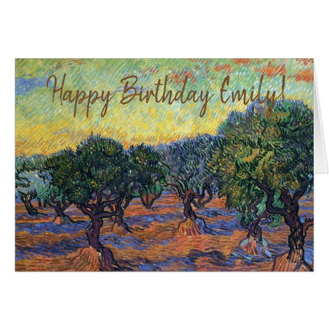 Vincent Van Gogh Olivlund Impressionism Konst Hälsningskort (Framsidan Horizontal)
