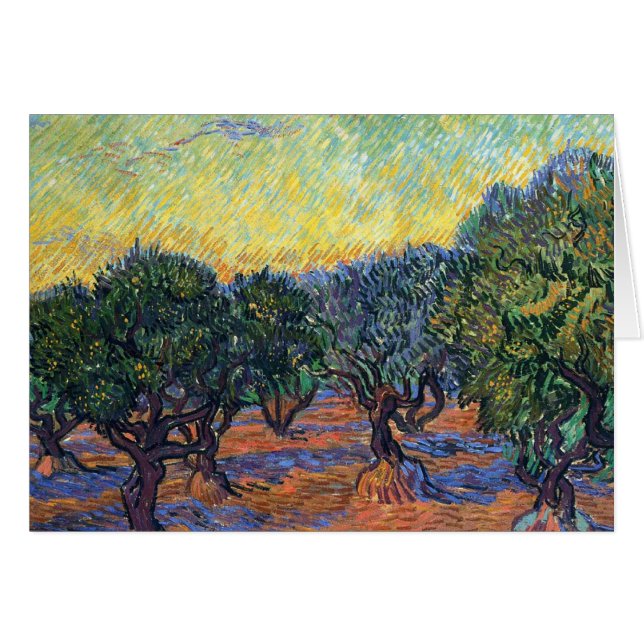 Vincent Van Gogh Olivlund Impressionism Konst Hälsningskort (Framsidan Horizontal)