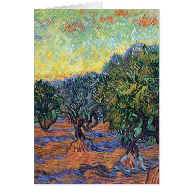 Vincent Van Gogh Olivlund Impressionism Konst Hälsningskort (Framsidan)