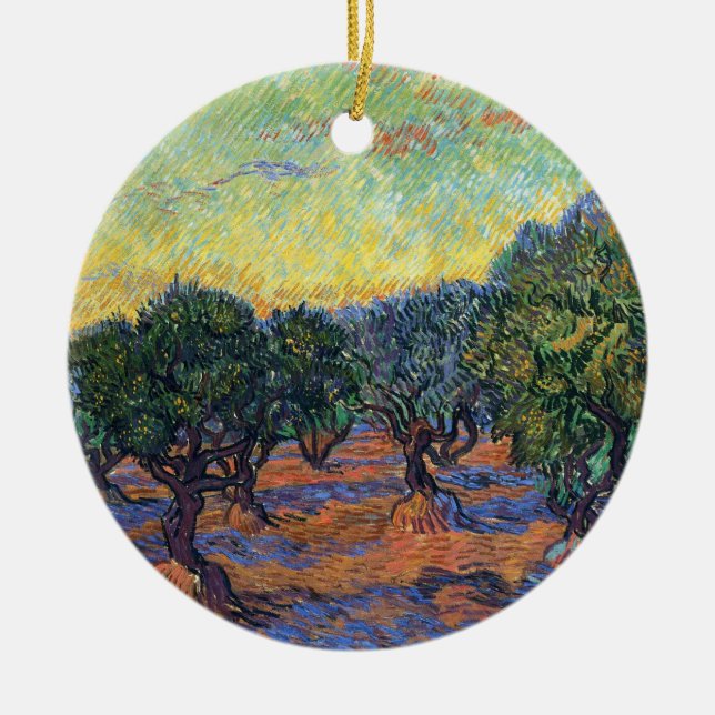 Vincent Van Gogh Olivlund Impressionism Konst Julgransprydnad Keramik (Framsidan)