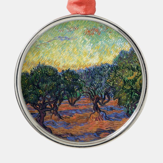 Vincent Van Gogh Olivlund Impressionism Konst Julgransprydnad Metall (Framsidan)