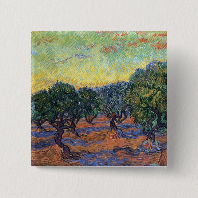Vincent Van Gogh Olivlund Impressionism Konst Knapp (Framsida)