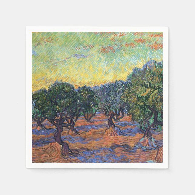 Vincent Van Gogh Olivlund Impressionism Konst Pappersservett (Framsidan)