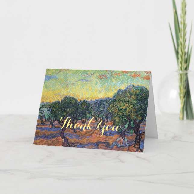 Vincent Van Gogh Olivlund Impressionism Konst Tack Kort (Framsida)