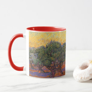 Vincent van Gogh - Olivlund, orange himmel Mugg