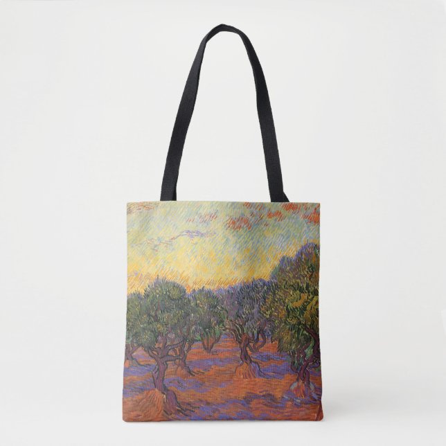 Vincent van Gogh - Olivlund, orange himmel Tygkasse (Framsida)