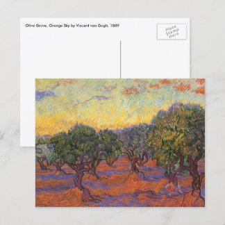 Vincent van Gogh - Olivlund, orange himmel Vykort