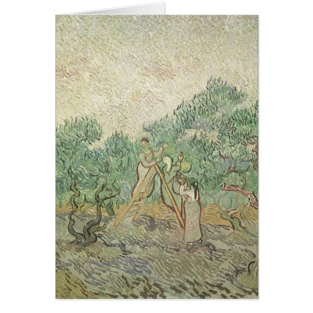 Vincent van Gogh - Olivskörd Hälsningskort (Framsidan)