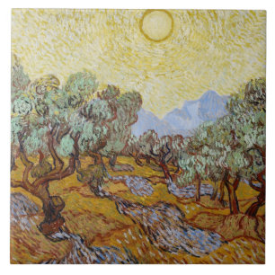 Vincent Van Gogh olivträd, 1889 Kakelplatta