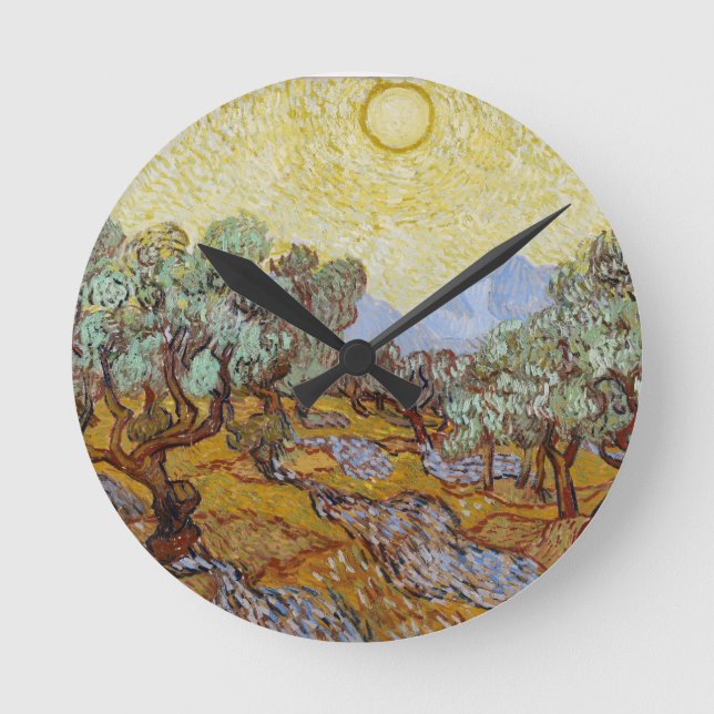 Vincent Van Gogh | olivträd, 1889 Rund Klocka (Framsida)