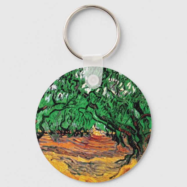 Vincent Van Gogh - Olivträd Fine Art Nyckelring (Framsida)