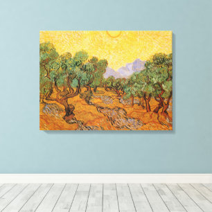 Vincent van Gogh - Olivträd, gul himmel och sol Canvastryck