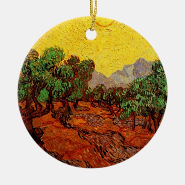 Vincent van Gogh Olivträd Julgransprydnad Keramik (Framsidan)